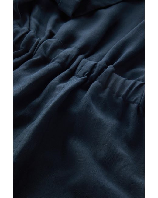 Woolrich Blue Jumpsuit In A Linen Blend