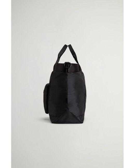 Woolrich Black Ripstop Nylon Tote Bag Removable Strap