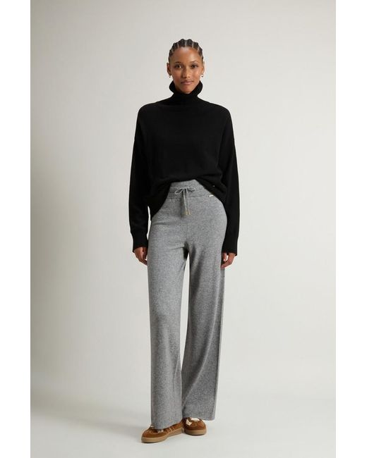 Woolrich Wide-Leg Broek Van Een Mix Van Scheerwol En Kasjmier Grootte in het Multicolor