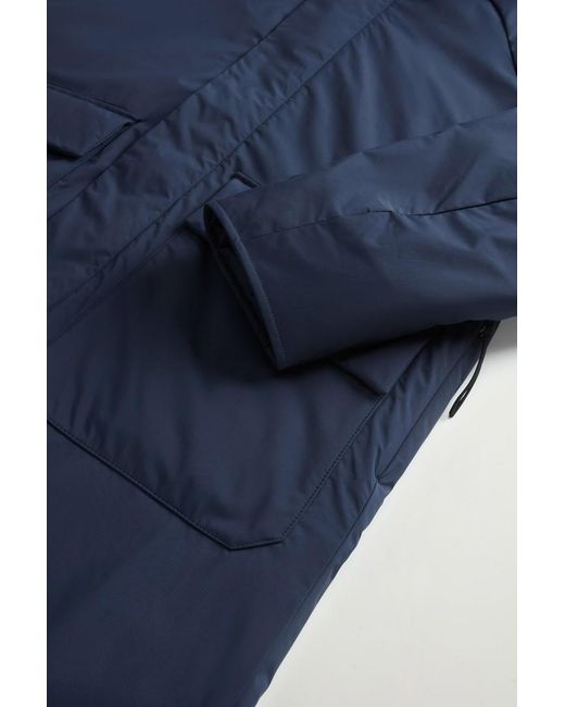 Abrigo De Light Micro Ripstop Con Capucha Extraíble Para Hombre Talla Woolrich de hombre de color Blue