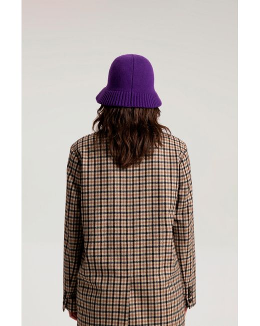 Woolrich Purple Knitted Hat In Pure Wool - Daniëlle Cathari /