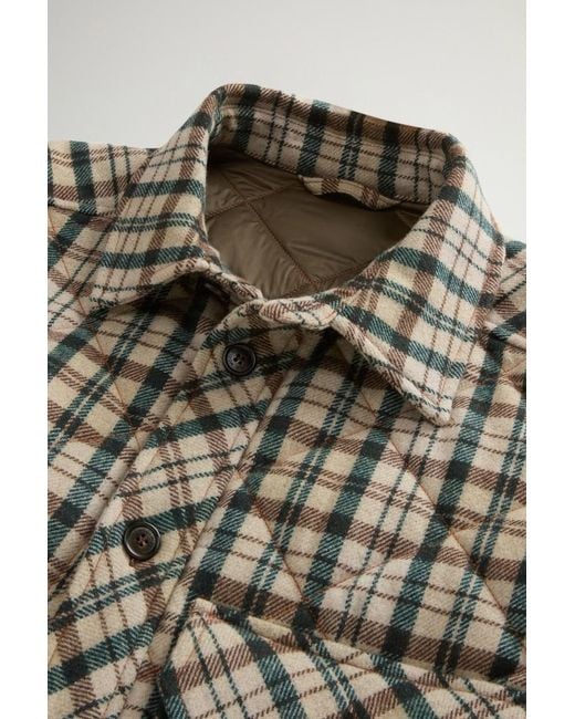 Chaqueta Camisera Acolchada De Mezcla De Lana A Cuadros Para Hombre Talla Woolrich de hombre de color Multicolor