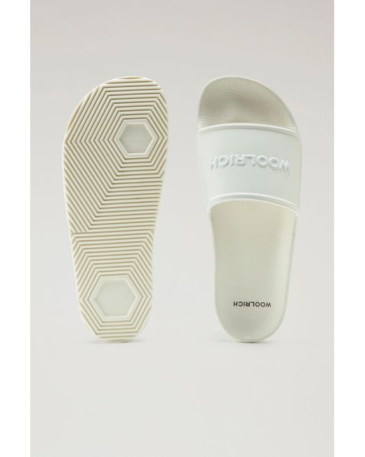 Woolrich White Rubber Slide Sandals