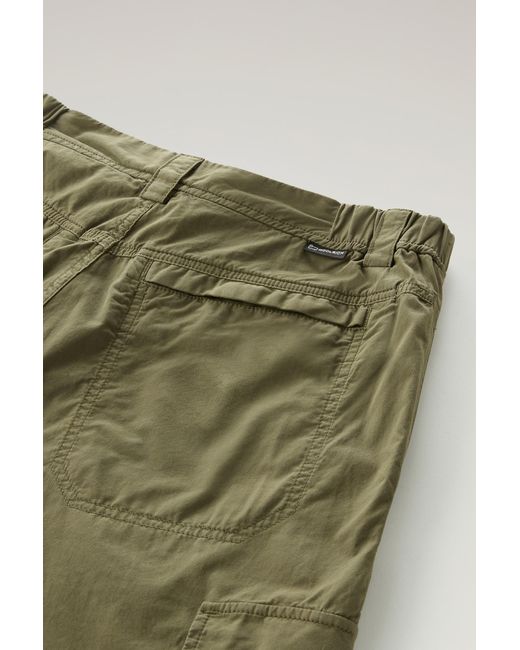 Woolrich Green Garment-dyed Cargo Pants In Pure Cotton Gabardine for men