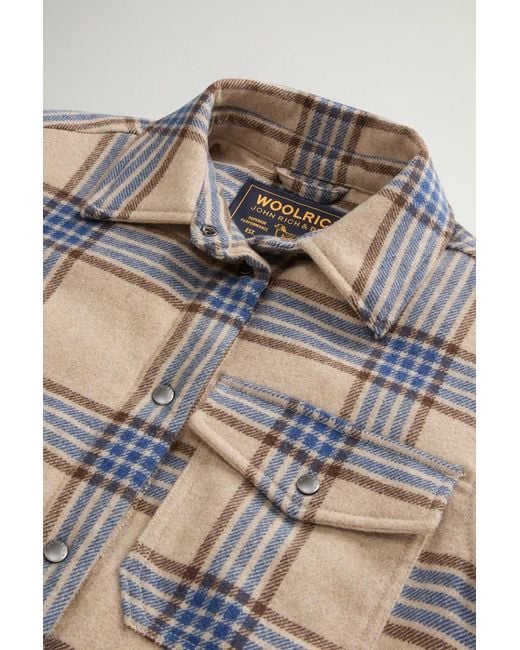 Chaqueta Camisera Alaskan A Cuadros De Mezcla De Lana Acolchada Para Mujer Talla Woolrich de color Red