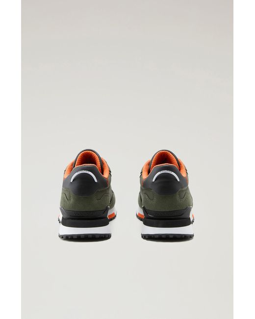 Woolrich Multicolor Retro Sneakers In Suede With Nylon Details for men