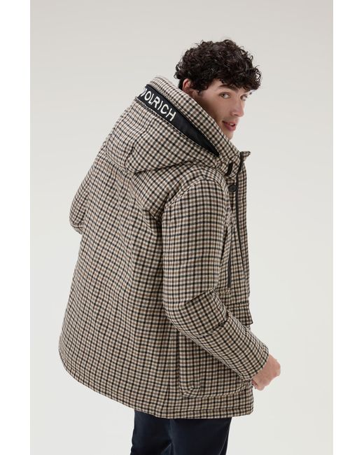 Woolrich Brown Arctic Parka Evolution In Recycled Italian Wool for men