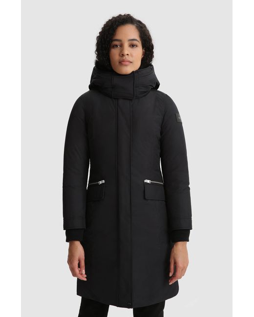 Woolrich Black Mahan Parka With Removable Hood