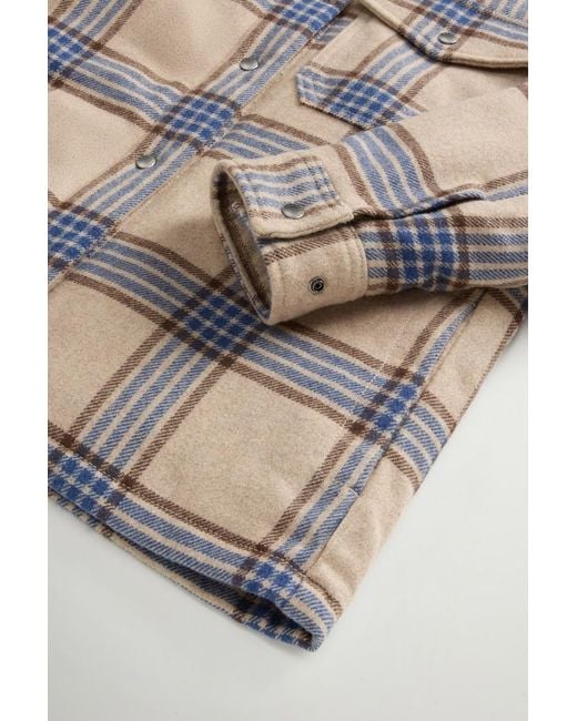 Chaqueta Camisera Alaskan A Cuadros De Mezcla De Lana Acolchada Para Mujer Talla Woolrich de color Red