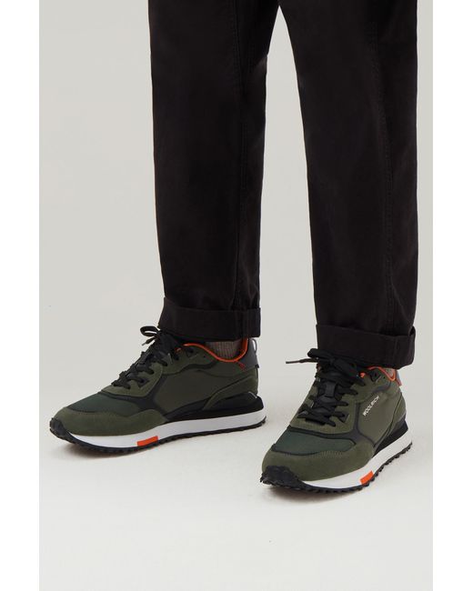 Woolrich Multicolor Retro Sneakers In Suede With Nylon Details for men