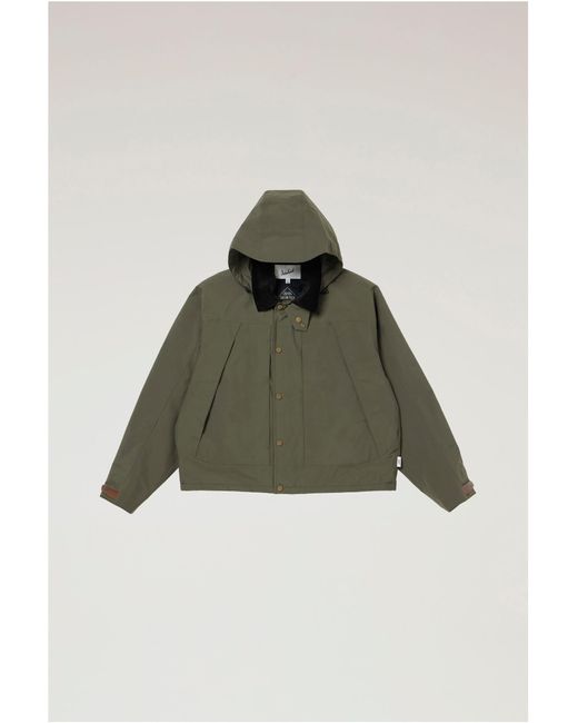 Woolrich Green Gore-tex Waterproof Jacket With Detachable Hood for men