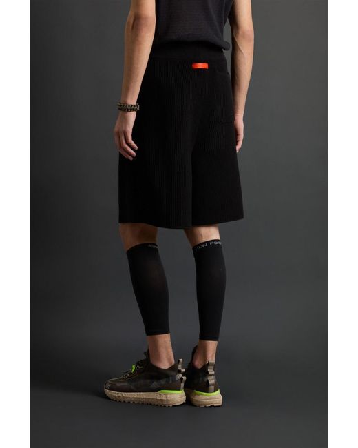 Woolrich Black Ribbed Pure Cotton Shorts By Todd Snyder for men