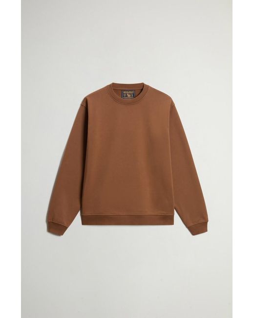 Sudadera De Cuello Redondo De Mezcla De Algodón Con Estampado Para Hombre Talla Woolrich de hombre de color Brown