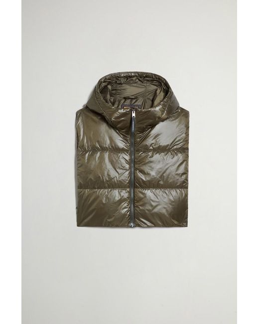 Chaleco Acolchado Plegable De Urban Light Nylon Con Capucha Para Mujer Talla One Woolrich de color Green