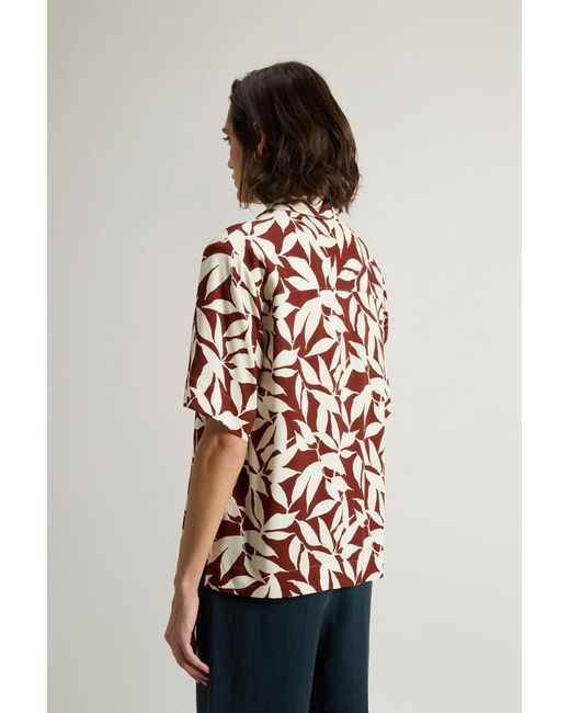 Donna Camicia Con Colletto Bowling Rosso Taglia di Woolrich in Multicolor