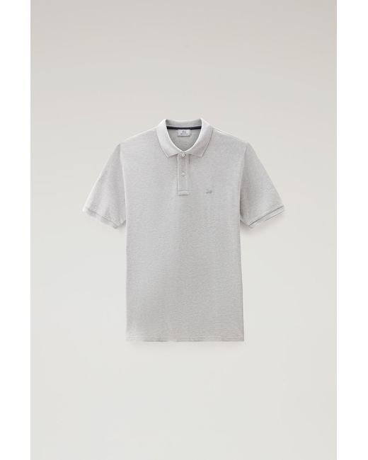 Woolrich Multicolor Piquet Polo Shirt In Pure Cotton Grey for men