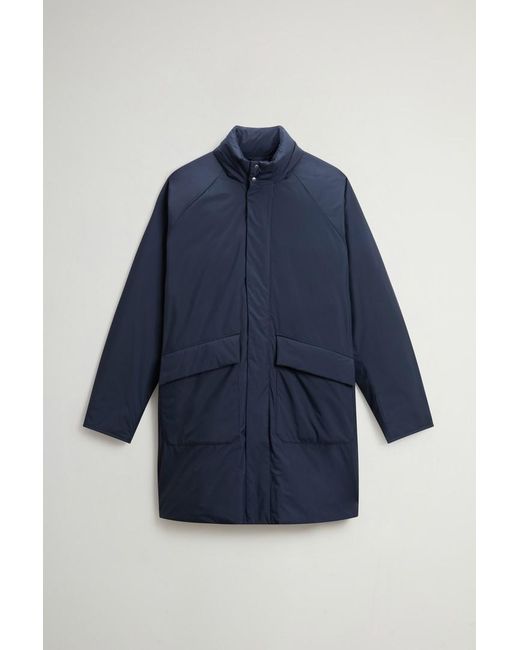 Abrigo De Light Micro Ripstop Con Capucha Extraíble Para Hombre Talla Woolrich de hombre de color Blue