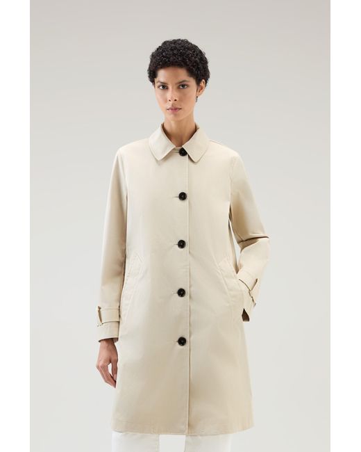 Woolrich Natural Havice Trench Coat In Best Cotton