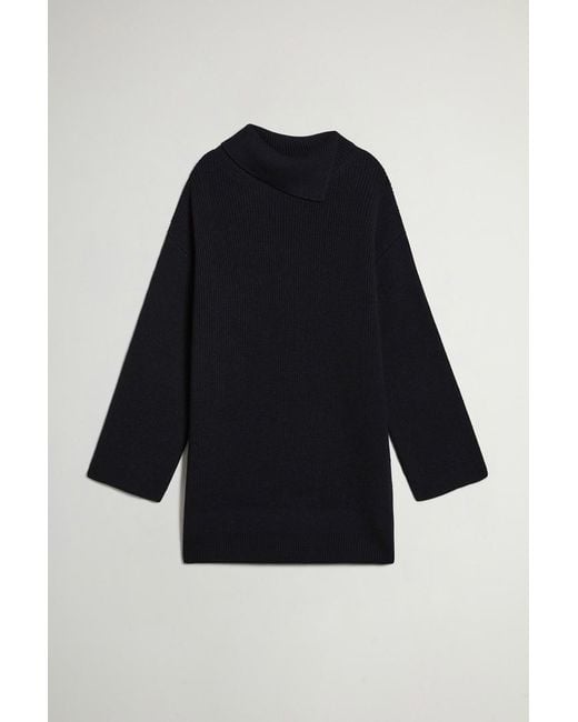 Jersey De Cuello Alto De Pura Lana Virgen Merina Para Mujer Talla Woolrich de color Black