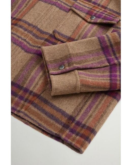 Chaqueta De Mezcla De Lana Doble Para Mujer Talla Woolrich de color Brown