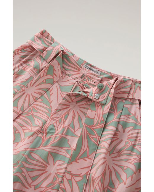 Woolrich Pink Shorts With A Tropical Print
