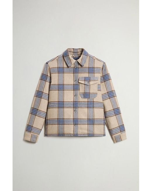Chaqueta Camisera Alaskan A Cuadros De Mezcla De Lana Acolchada Para Mujer Talla Woolrich de color Red