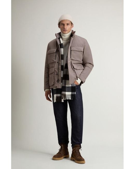 Uomo Giacca Cloud Con Collo Alto Marrone Taglia di Woolrich in Blue da Uomo
