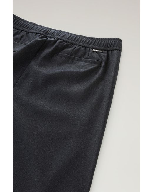 Woolrich Black Pants In Vitale Barberis Canonico Virgin Wool Flannel for men