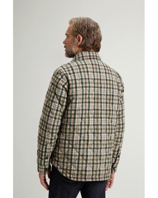 Chaqueta Camisera Acolchada De Mezcla De Lana A Cuadros Para Hombre Talla Woolrich de hombre de color Multicolor