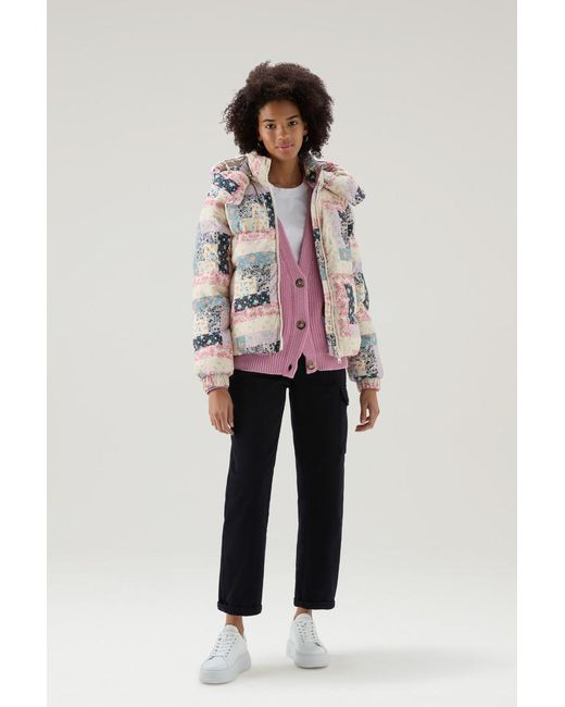 Woolrich Multicolor Pennsylvania Lightweight Down Jacket With Detachable Hood
