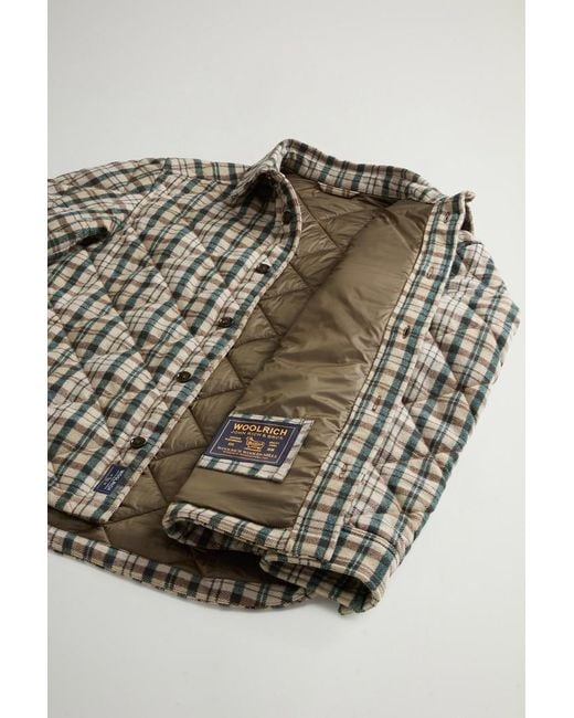 Chaqueta Camisera Acolchada De Mezcla De Lana A Cuadros Para Hombre Talla Woolrich de hombre de color Multicolor