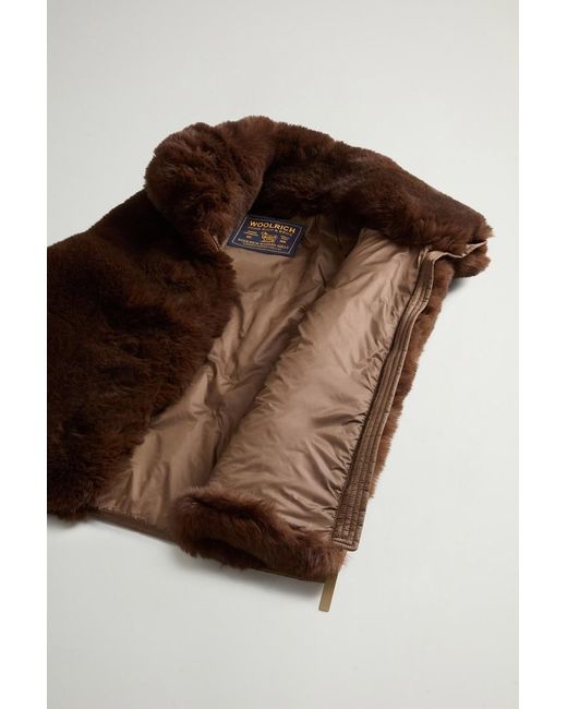 Chaleco Híbrido De Pelo Sintético Y Nailon Acolchado Para Mujer Talla Woolrich de color Blue