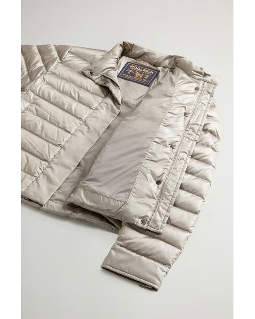 Plumífero Ligero De Liquid Nylon Para Mujer Talla Woolrich de color Blue