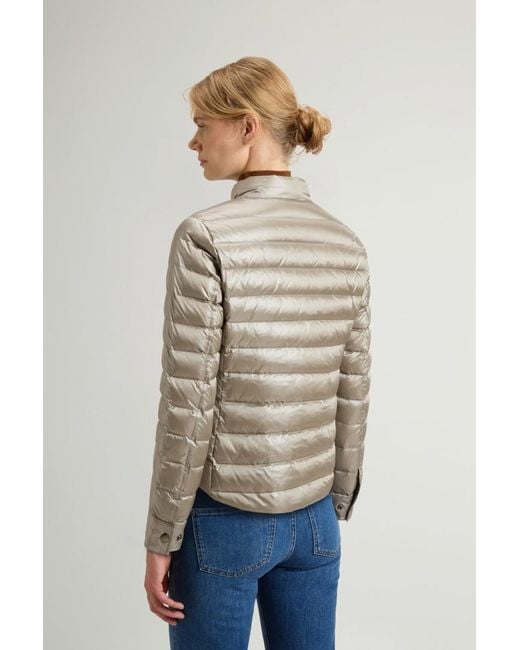 Plumífero Ligero De Liquid Nylon Para Mujer Talla Woolrich de color Blue