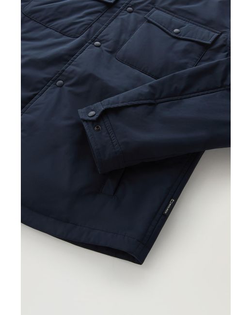 Woolrich Alaskan Padded Shirt Jacket In Urban Touch Blue for men
