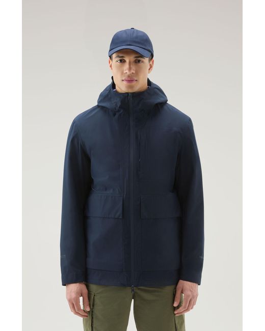 Woolrich Blue Mountain Jacket In Windstopper Gore-tex for men