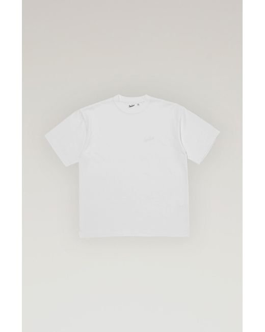 Woolrich White Coolmax T-shirt With Embroidered Logo for men