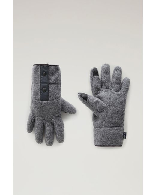 Woolrich Blue Gloves In Recycled Wool Blend - Elmer / for men