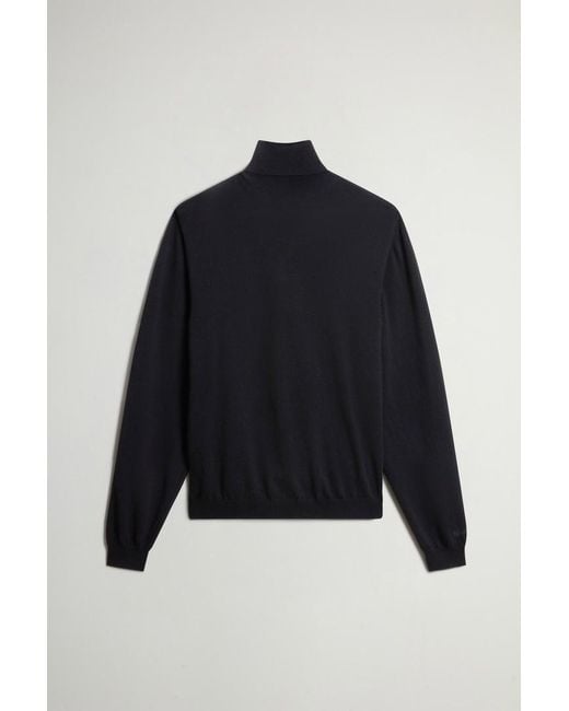 Jersey De Cuello Alto De Pura Lana Virgen Para Hombre Talla Woolrich de hombre de color Blue