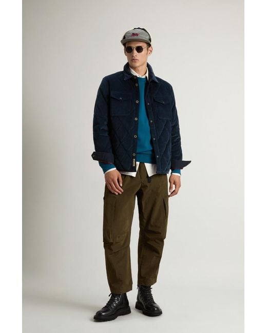 Woolrich Herren Overshirt Alaskan Aus Cord Blau Größe in Blue für Herren