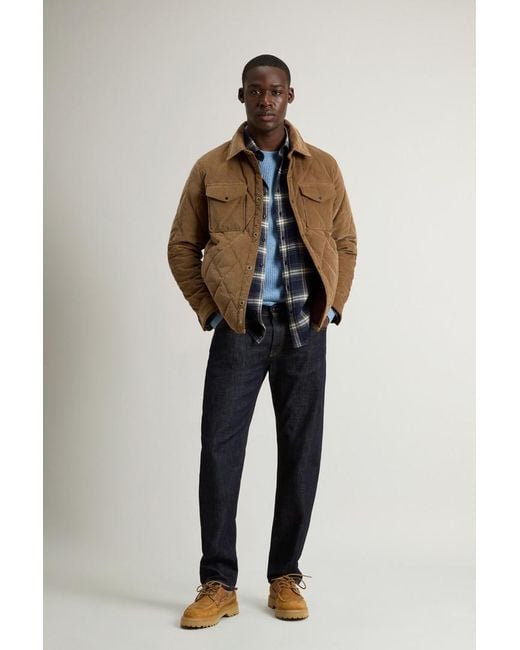 Woolrich Herren Overshirt Alaskan Aus Cord Braun Größe in Blue für Herren