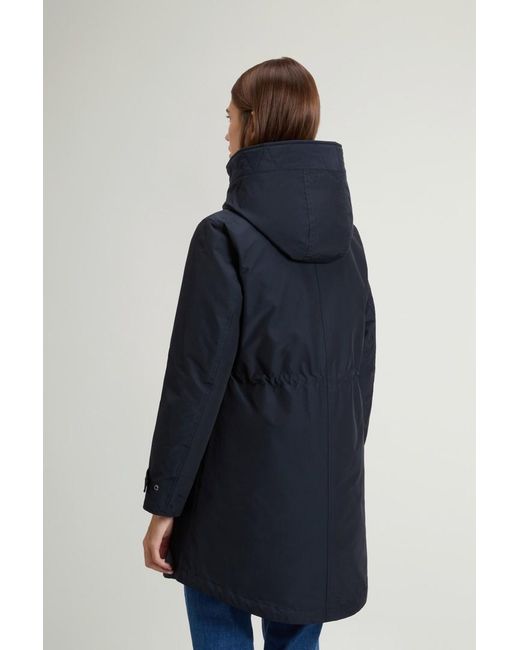 Woolrich Blue Damen 3-In-1-Parka Aus Ramar Cloth Blau Größe