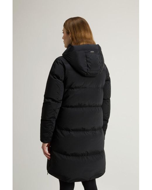 Woolrich Lang Donsjack Kelly Zwart Grootte in het Black