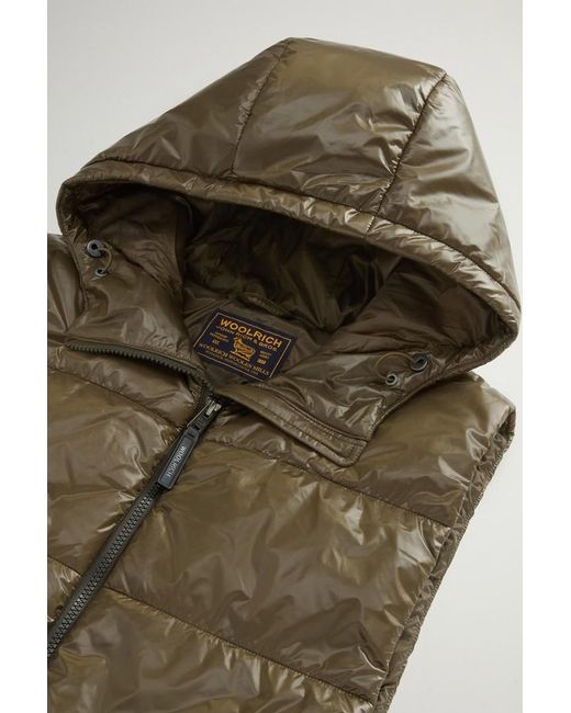 Chaleco Acolchado Plegable De Urban Light Nylon Con Capucha Para Mujer Talla One Woolrich de color Green