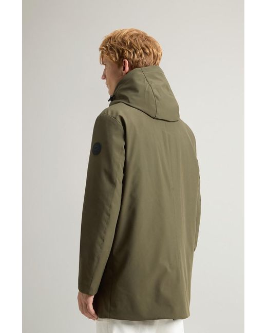 Woolrich Green Barrow Mac Coat for men