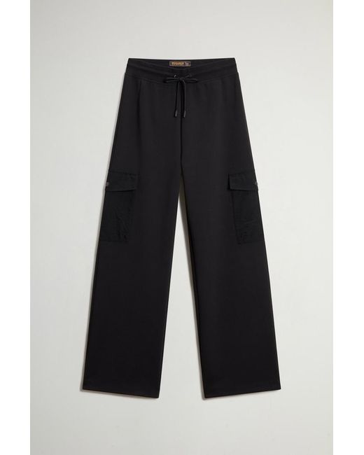 Pantalones Cargo De Interlock De Mezcla De Algodón Elástico Para Mujer Talla Woolrich de color Pink