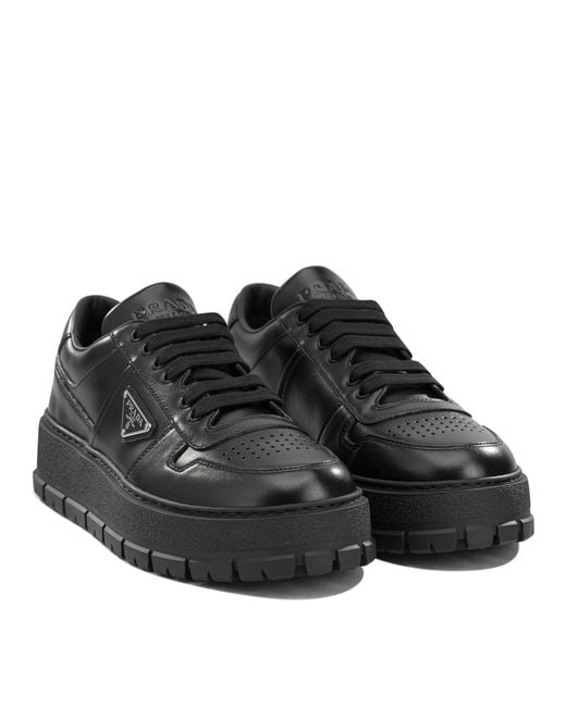 Prada Black Low-Top Leather Sneakers
