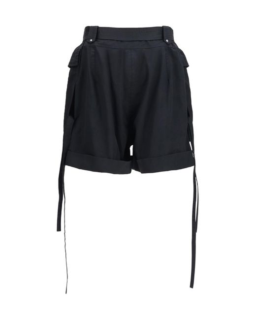 McQueen Black Cotton Shorts With Belt