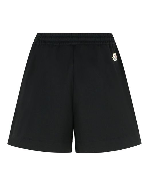 Moncler Black Cotton Shorts