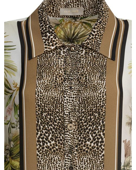 Elie Saab Gray Savannah Print Shirt